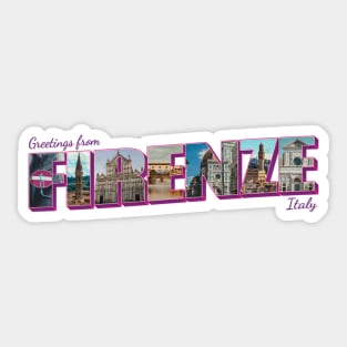 Greetings from Firenze in Italy Vintage style retro souvenir Sticker